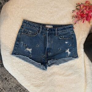 Guess Blue Vintage Distressed Jean Shorts